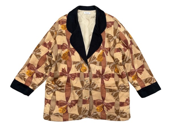 CÉLINE PARIS Steppjacke Baumwolle mit Schalmuster Pre-Phoebe 80er 90er