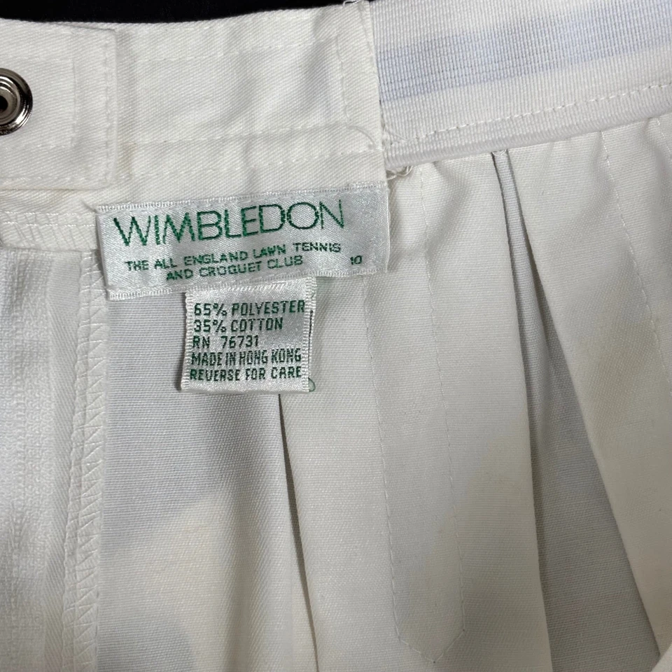 Falda Tenis Wimbledon Plisada Blanca Talla 10 Vintage Bordado Logo Pickleball Foto 3 de 4