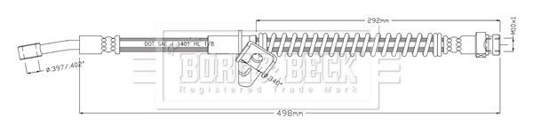 BORG & BECK BBH8915 Brake Hose Front Right 497mm Length Fits Kia Rio Stonic