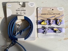 Wild One Adjustable Dog Leash - Navy Blue, Standard - Bundle Set - NEW