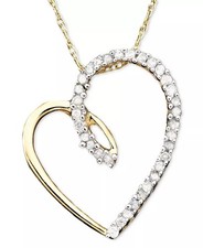 Diamond Heart Pendant Necklace in 14k Gold 1/10 ct. t.w.