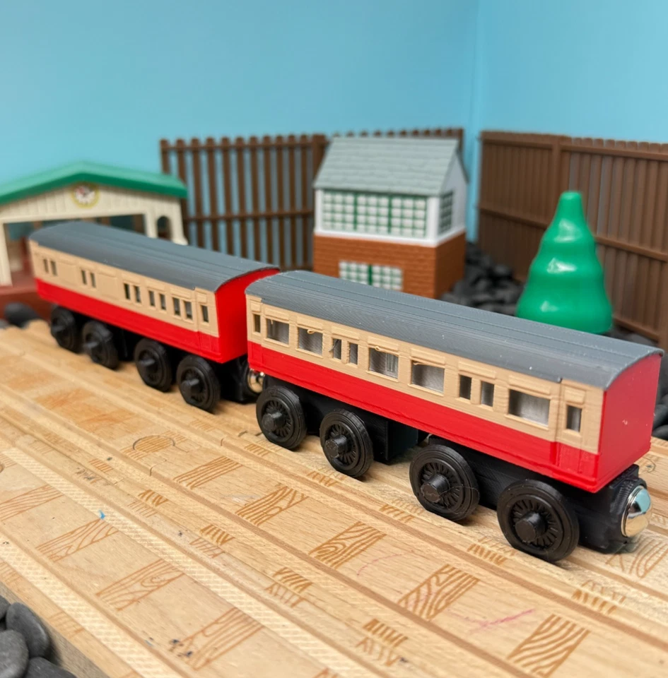 Wooden Railway Express Passenger & Brake Coach Train Custom for Thomas & Friends - Image 3 of 4