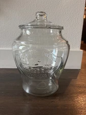 Squirrel Brand Salted Nuts Peanuts General Store Advertising Embossed Jar