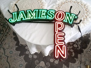 Jameson Whiskey LED Light Up "Open" Sign Tested and Works