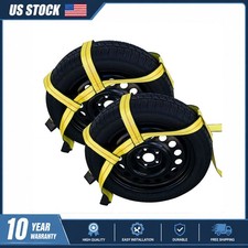 2 Tow Dolly Straps Adjustable Two Dolly Wheel Net Tire Flat Hook Car Basket