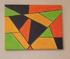 Abstract Art On Stretched Canvas Original Acrylic Painting Wall Decor 11x14"