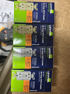 #ad Leviton Protection 20 Amp GFCI GFNT2 KGY. 20A 125V Slim Design For Easy Install $45.49
