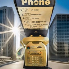 VTG 80s Telco 707 Public Pay Phone With Coin Box Wall Or Counter Top Display L N