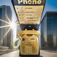 VTG 80s Telco 707 Public Pay Phone With Coin Box Wall Or Counter Top Display L N