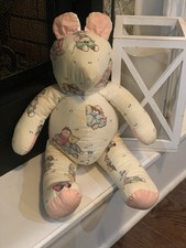 Vintage Handmade Quilt Teddy Bear Plush Stuffed Cute And Adorable