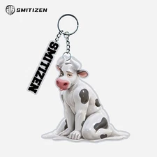 Smitizen Souvenir Merchandise Plastic Keychain Cute Milk Cow