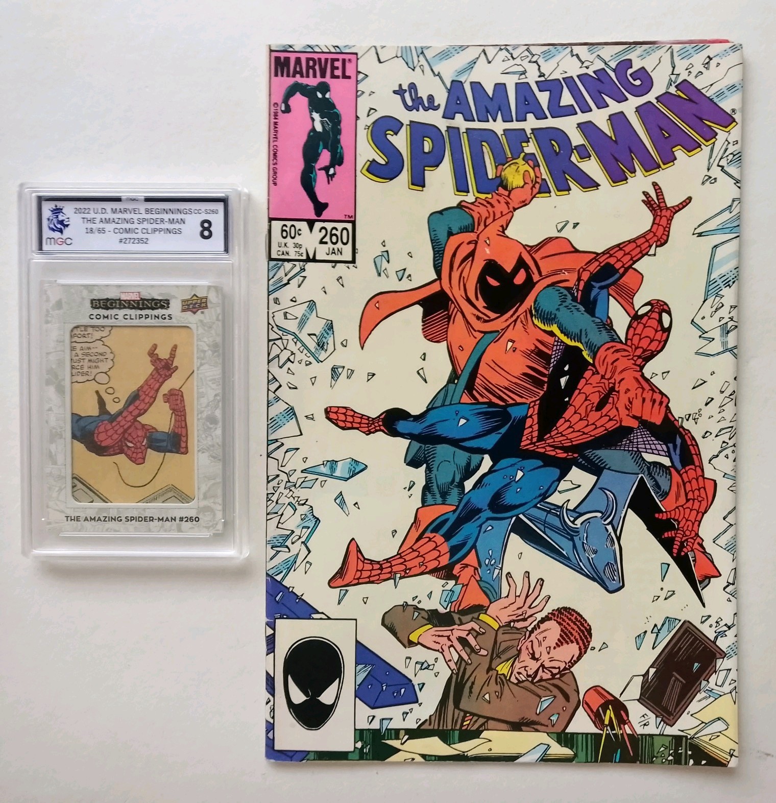 2022 MARVEL BEGINNINGS COMIC CLIPPINGS 18/65 SPIDER MAN WITH COMIC MGC GRADED 8 view 17