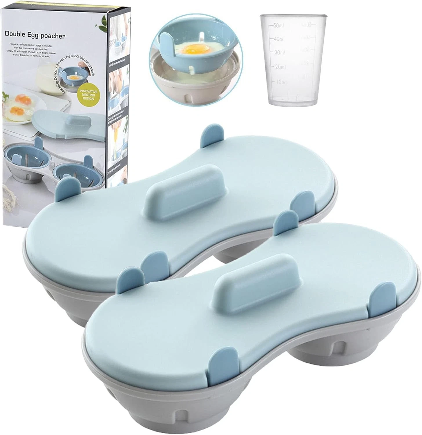 Egg Poacher Microwave Poached Egg Maker Dishwasher Safe BPA Free Egg Cooker