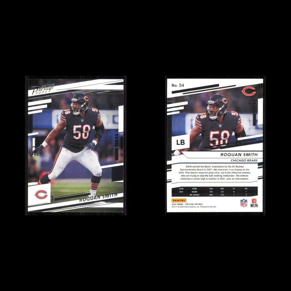 Roquan Smith #54 2022 Panini Prestige Chicago Bears Football Card NFL NM - Image 3 of 3