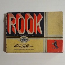 Parker Brothers Rook Vintage Card Game Set w/ Box Rule Booklet 1943