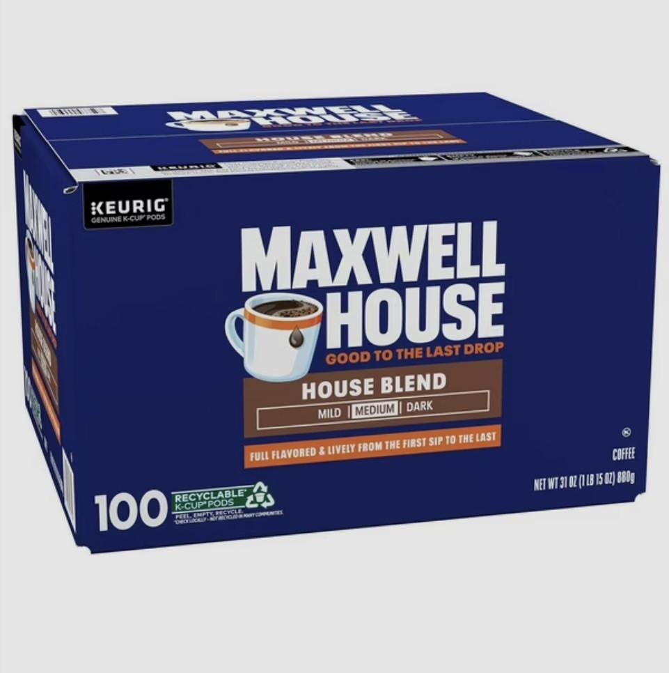 Maxwell House House Blend Medium Roast K-Cup Coffee Pods 100
