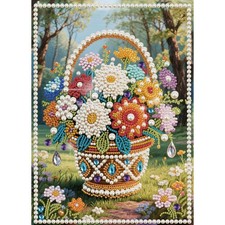 Pearl Diamond Painting Kits for Adults Flower Basket, 5D Special Shape Diamon...