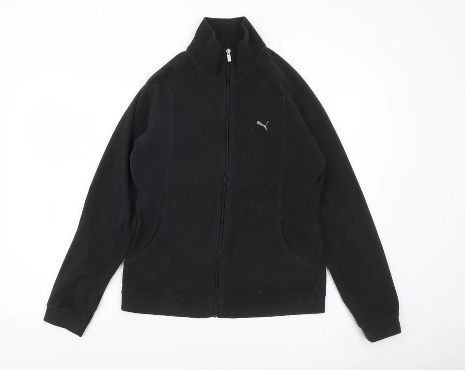 Puma Damenjacke schwarz Fleece durchgehender Reißverschluss Größe 12 normale Passform - Bild 1 von 4