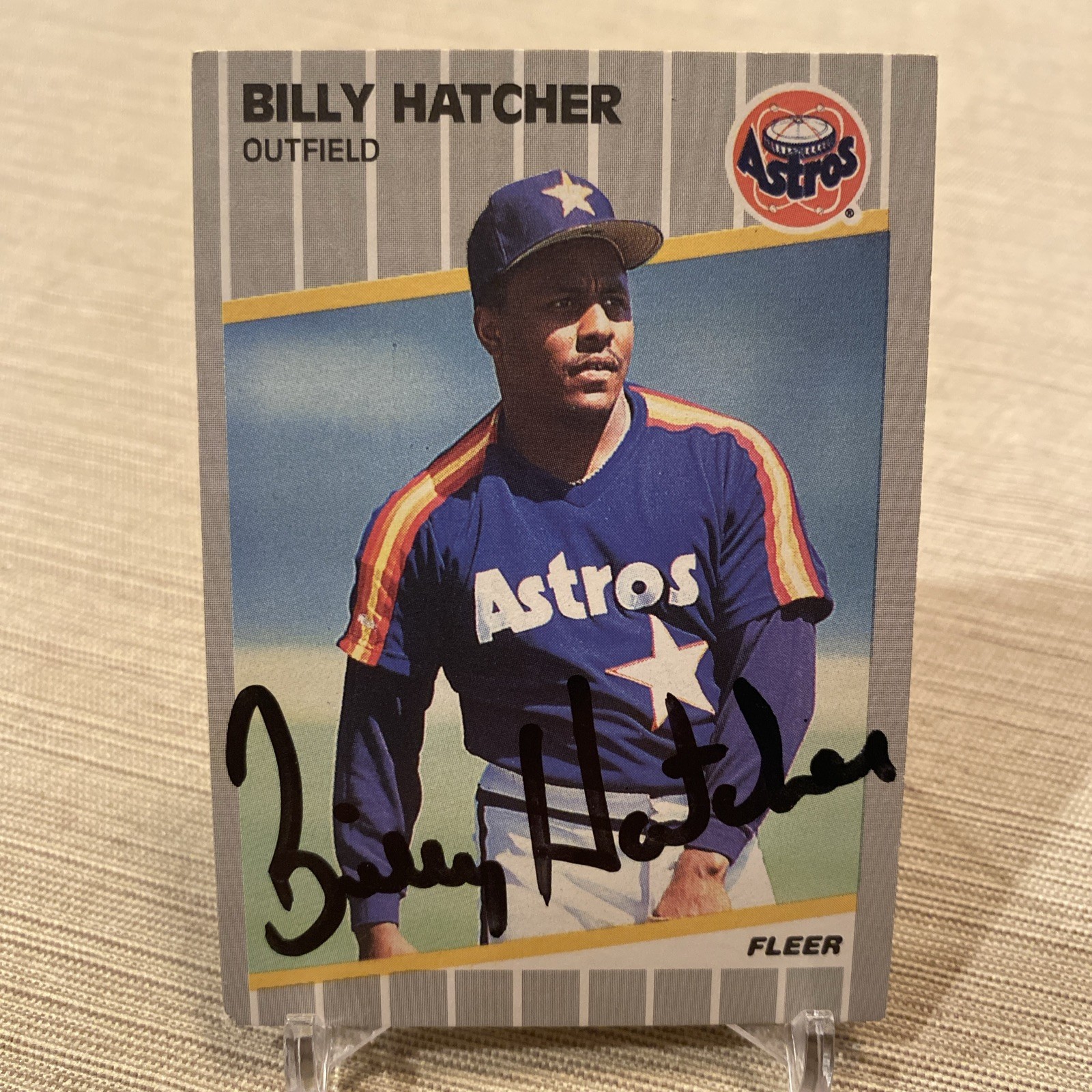 Billy Hatcher Houston Astros 1989 Fleer Signed Autographed #359 Baseball Card