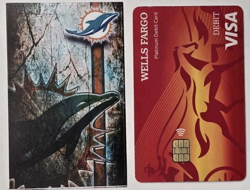 NFL Miami Dolphins Credit Card Skin Cover - Wrap Decal Pre-Cut Sticker 