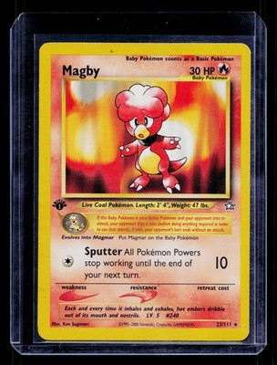 Pokémon tcg Neo Genesis Magby ( First Edition) #23/111