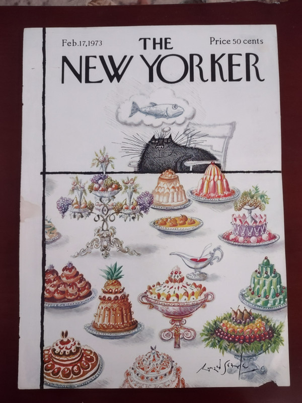 February 17, 1973 NEW YORKER MAGAZINE COVER ONLY - Ronald Searle  Artist