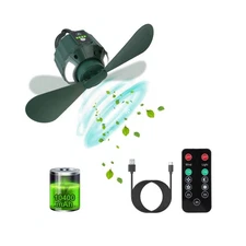 Portable Tent Ceiling LED Fan,10400mAh USB Battery Operated Hanging... Fast Ship