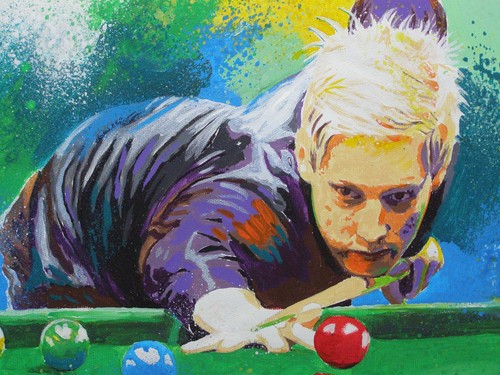 SNOOKER Neil Robertson Portrait Original Acrylic Oil Painting Art By Artist - Picture 3 of 5