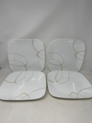 6 Corelle Coordinates Sand & Sky Square 10 1/2'' Dinner Plates break resistant