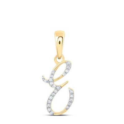 10k Gelbgold 0,07ctw natürlicher Diamant Initiale ''E'' Charm 0,67g Buchstabe Anhänger