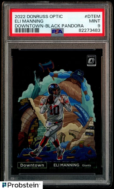 2022 Donruss Optic Downtown Black Pandora Eli Manning Giants 6/25 PSA 9 MINT