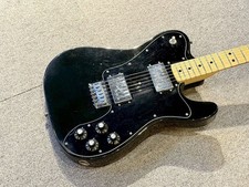 Guitarra eléctrica sólida Fender 1973 Telecaster Deluxe negra hecha en EE....