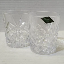 Set of 2 Dublin SHANNON by Godinger Lead Crystal 8oz Double Old Fashion Glasses