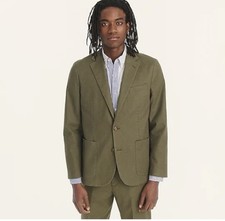 J. Crew Men s Stretch Hemp Organic Cotton Classic Fit Suit Jacket Olive Medium