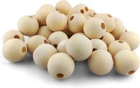 40 StüCk Holzkugeln Mit Loch 22 Mm Bastelperlen NatüRlich Rund FüR Diy Schmuck M