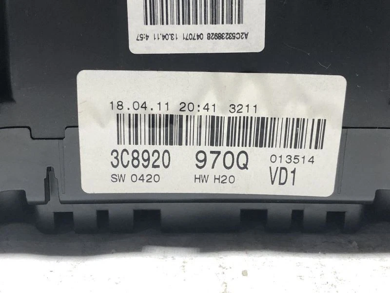 2012 大众 CC 速度表簇 MPH 3C8920970Q 2.0L 71K 10269 — 第 2/4 张图片