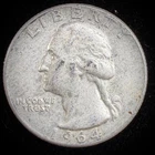 90% Silver 1964 Washington Quarter  - F25D