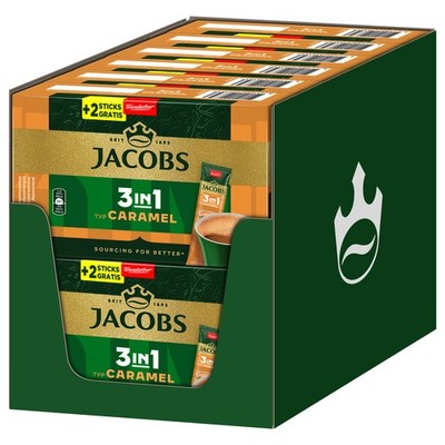 JACOBS Löskaffee 3in1 Typ Caramel 12x 10+2 Getränke Sticks löslicher Kaffee