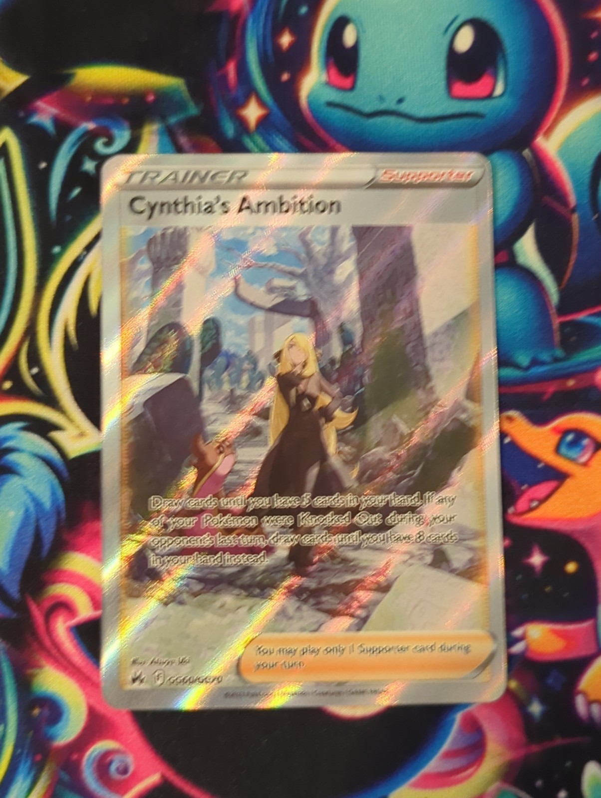 Pokemon Card Cynthia's Ambition #GG60 Crown Zenith Full Art Holo Rare Foil