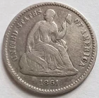 1861 Seated Liberty Silver Half Dime VG, H10C coin