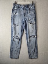 American Eagle Mom Jeans Size 4 Distressed Ripped Cotton Blend
