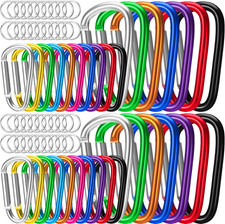 140 Pcs 3'' Aluminum Keychain Clip Bulk 2'' Mini Spring Snap Hooks Alloy D Ring