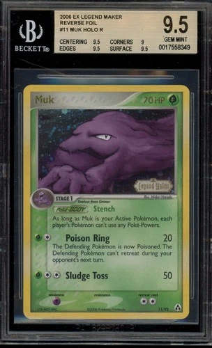 Pokemon Muk EX Legend Maker Reverse Holo Rare #11 BGS 9.5