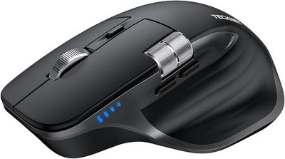 TECKNET Bluetooth Maus Kabellos Ergonomisch Wiederaufladbar mit Daumen Scrollen Leise