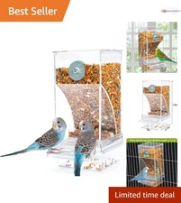 Automatic Bird Food Container Acrylic Large Capacity No Mess for Small Birds