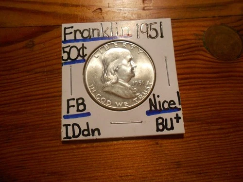 1951 silver Franklin Half Dollar BU+ TERRIFIC!!!! FBL!!!! WOW!!!!!
