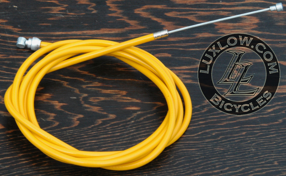 Yellow Brake Cable Kit Housing Button Fixie Bicycle BMX MTB Cruiser