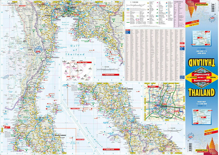 Thumbnail - Thailand | (land-)karte | Englisch (2018) | 1:1 500 000 +++ Bangkok+,