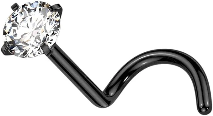 4-11 PIEZAS 18G 20G Grado Implante Titanio Nariz Perno Tornillo Anillo Punta Ajuste 2mm Circonita cúbica Foto 4 de 4