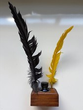 Vintage Feather Quill Set with Ink